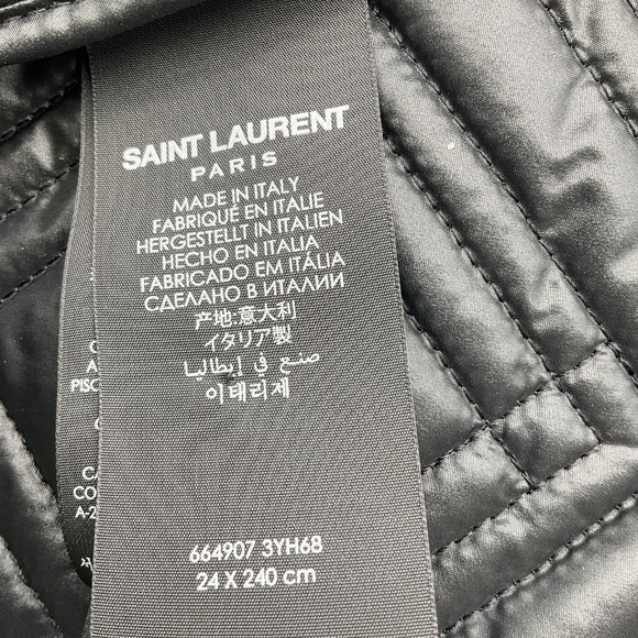 SAINT LAURENT BLACK DIAMOND QUILTED PUFFER SCARF - Picture 6 of 8